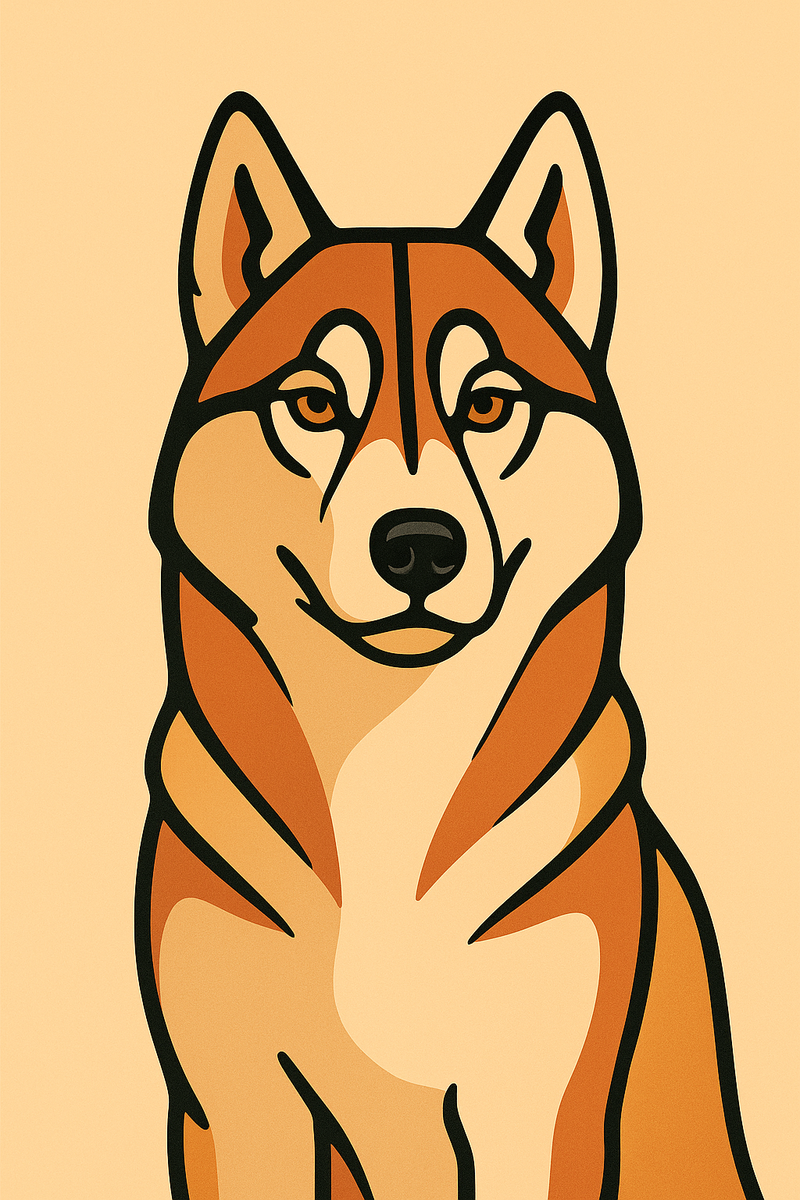 Bold Line pet portrait artwork