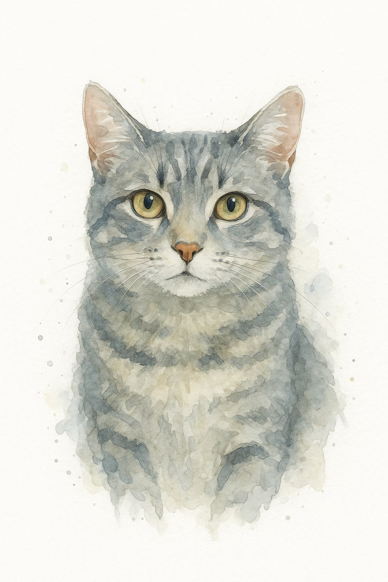 Modern Watercolour pet portrait artwork