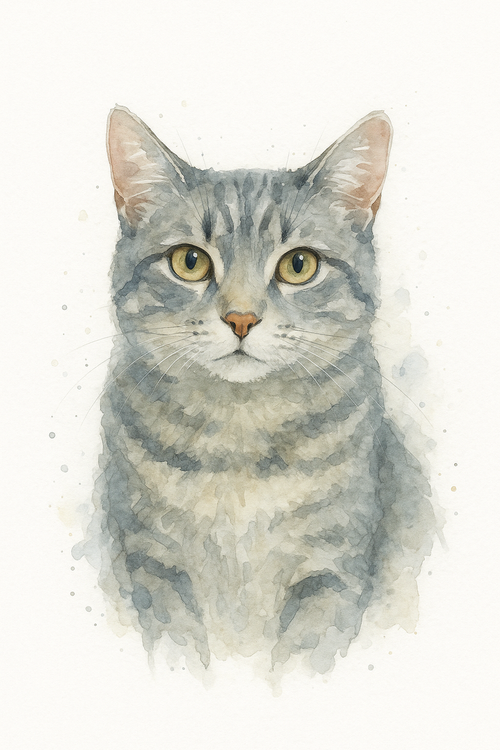 Modern Watercolour pet portrait artwork