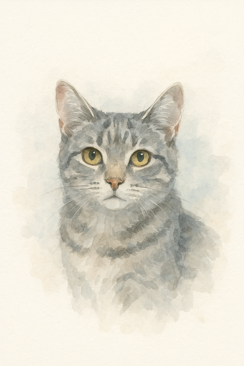 watercolour pet portrait