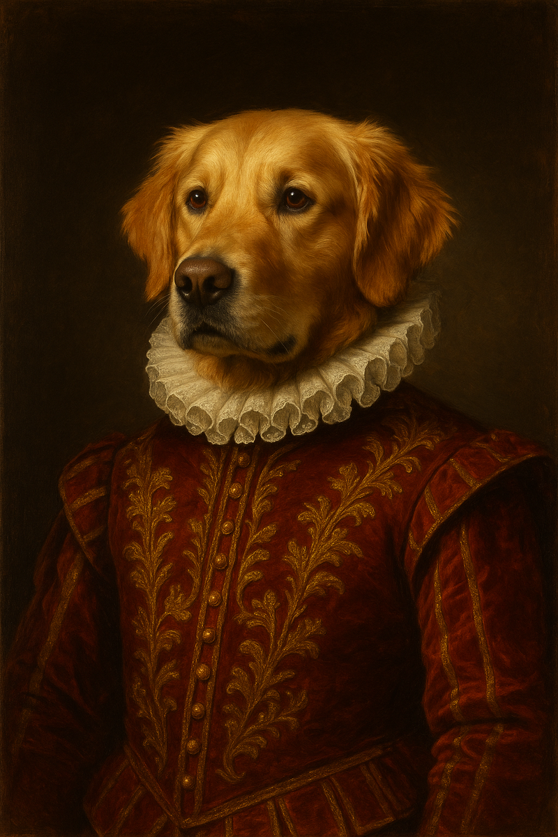 Renaissance Royalty pet portrait artwork