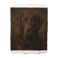 Classic oil pet portrait fleece blanket — Loyal Canvas