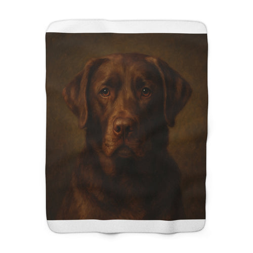 Classic oil pet portrait fleece blanket — Loyal Canvas