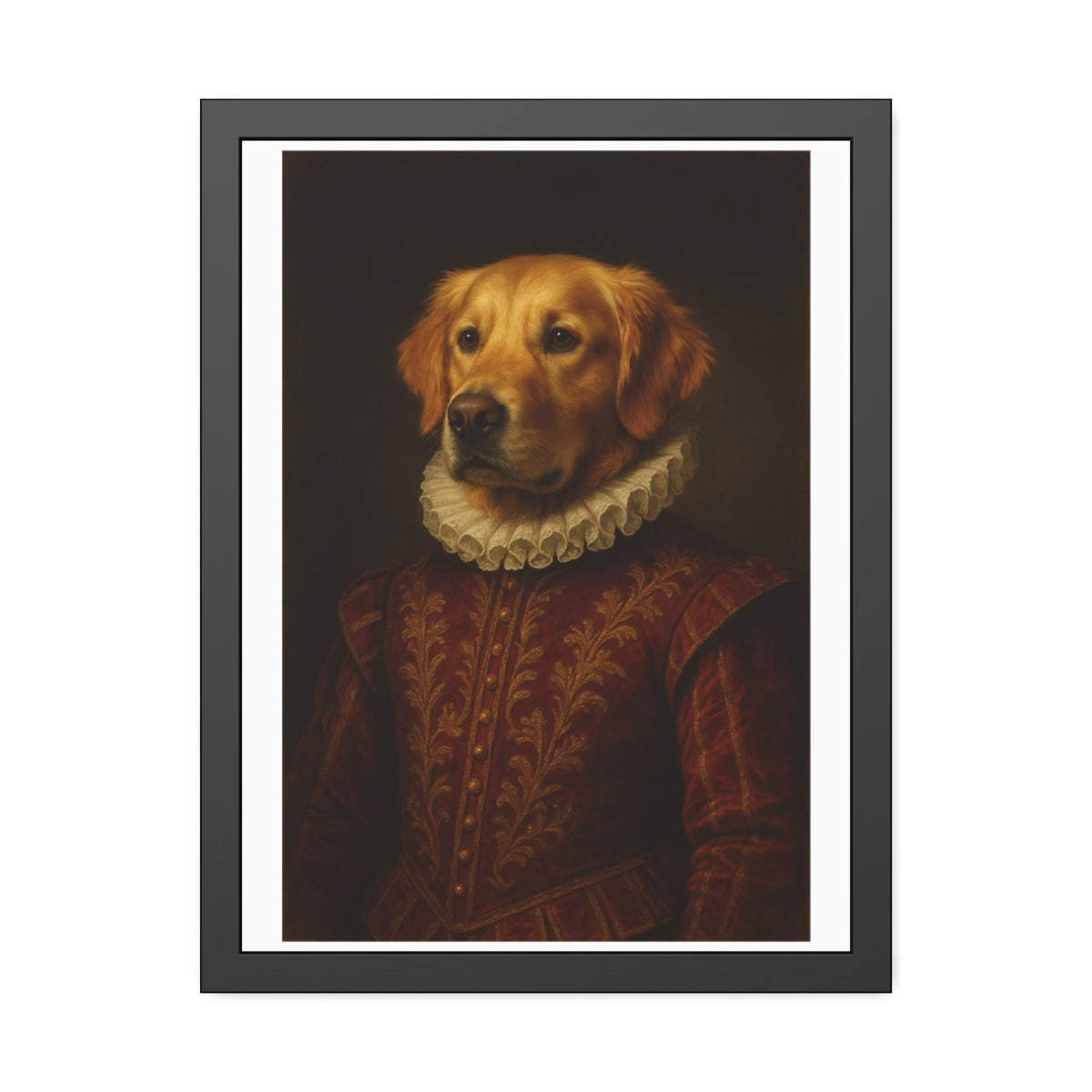 The Heirloom Gift Set — framed renaissance pet portrait, full pet visible