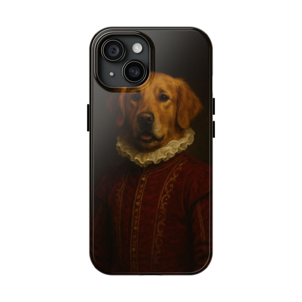 Custom renaissance pet portrait iPhone case, front