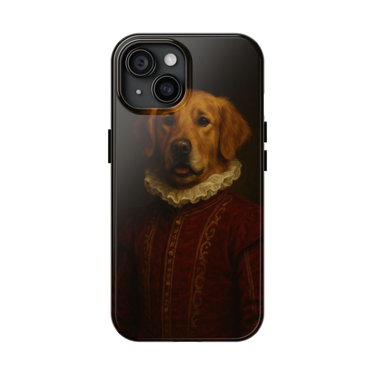 Custom renaissance pet portrait iPhone case, front
