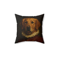 Custom renaissance pet portrait throw pillow, front