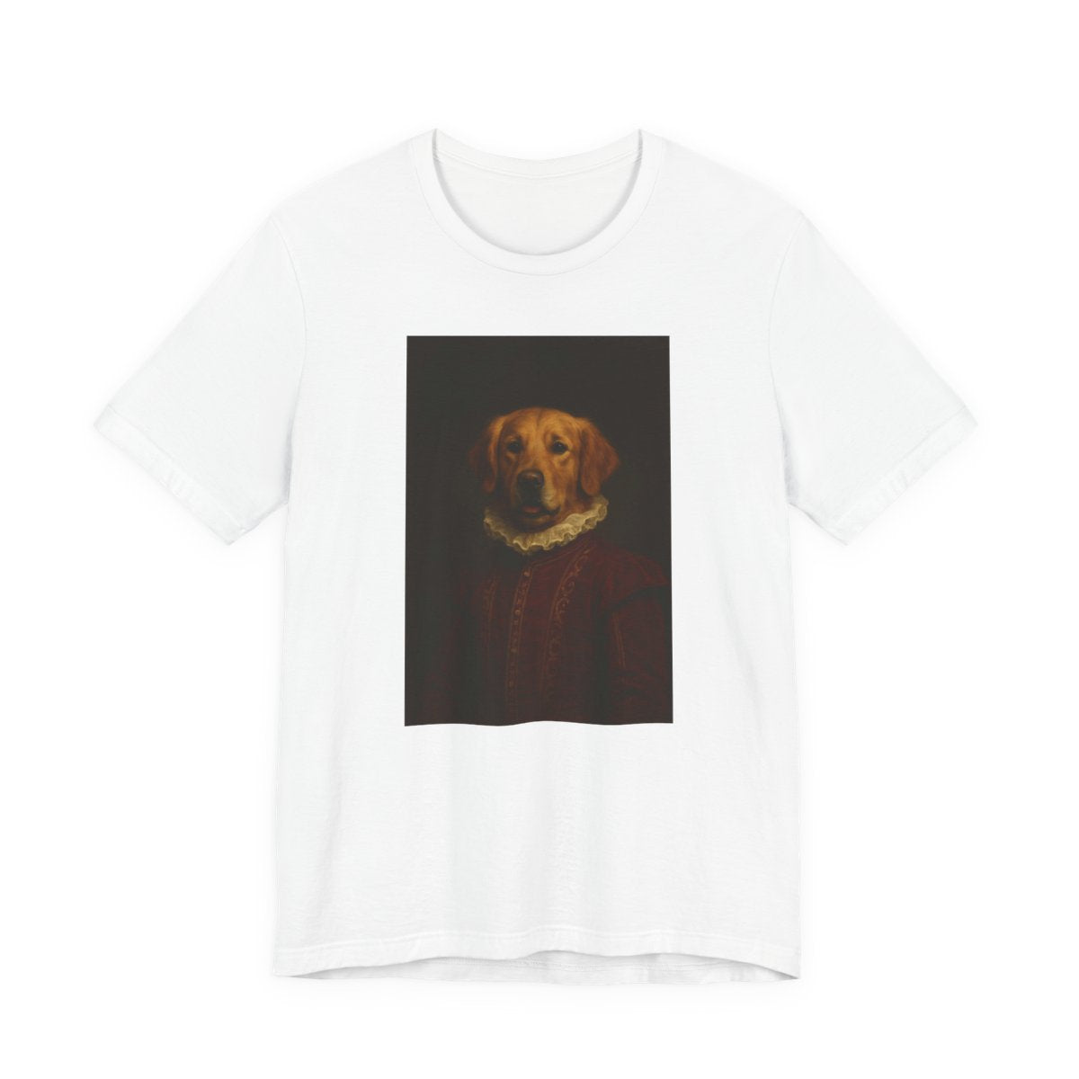 Custom renaissance pet portrait t-shirt, front